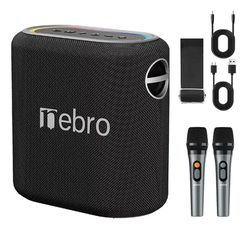BOCINA NEBRO INALAMBRICA WG-080 4000MAH 40W RGB CON MICROFONO