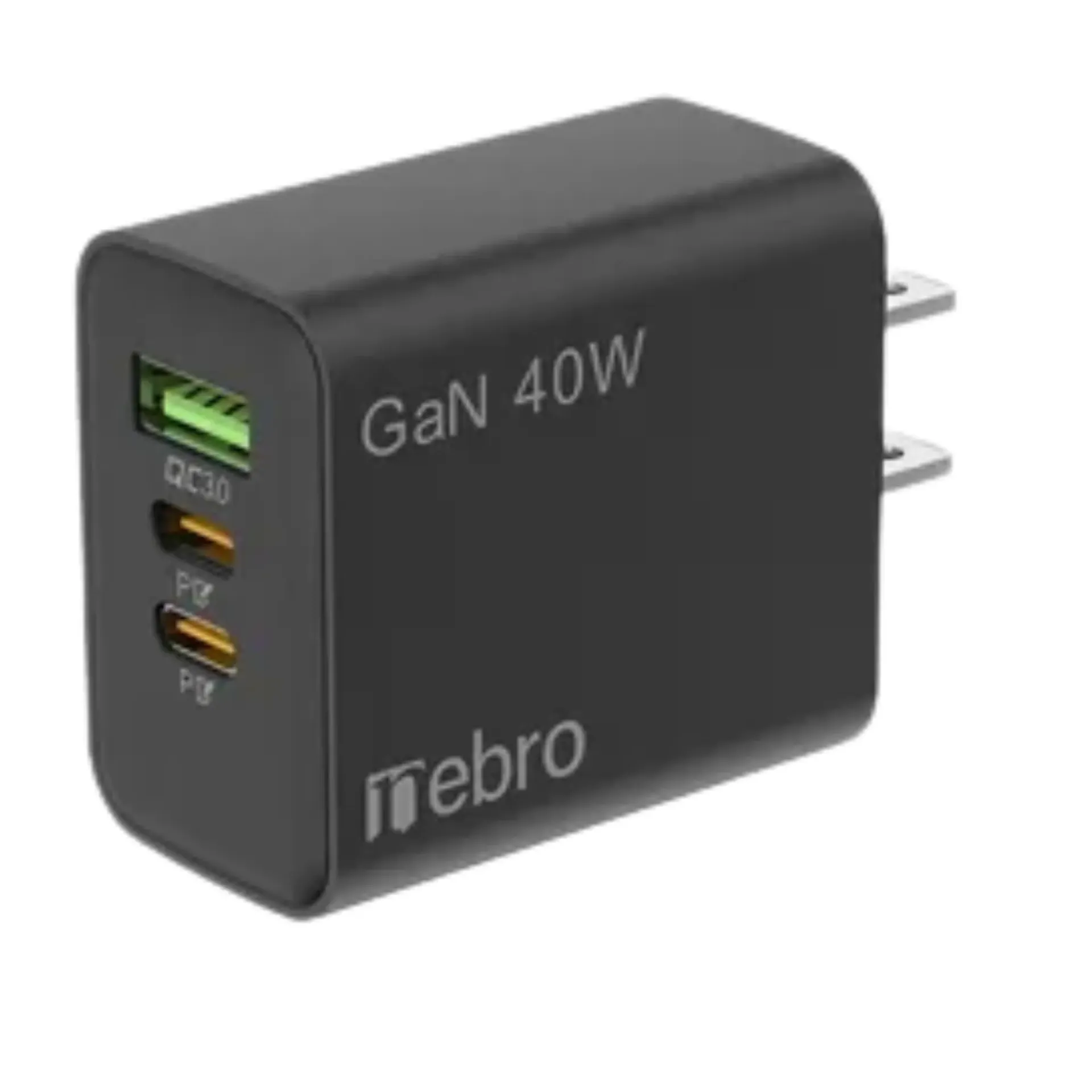 CARGADOR NEBRO VGA-030 CUBO GAN PD2+QC3.0 40W SIN CABLE