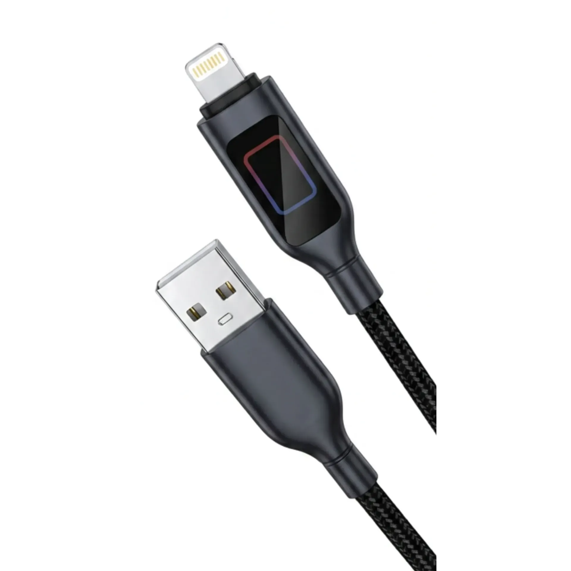 CABLE NEBRO WD-305L DATOS DE CARGA RAPIDA CON PANTALLA DIGITAL USB A LIGHTNING 2.4W 1.2M