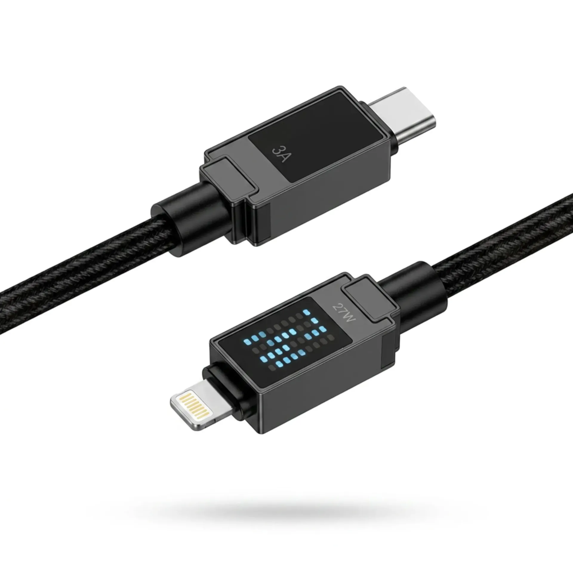 CABLE NEBRO WD-311TL CARGA RAPIDA TRENZADO TIPO-C A IP 27W 1.2M