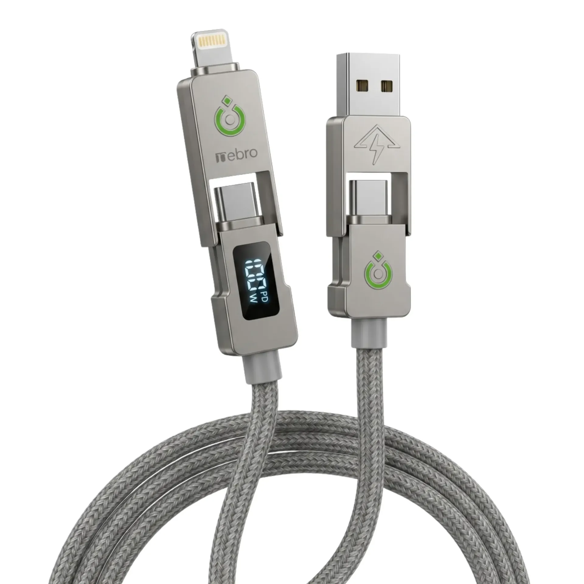 [131039] CABLE NEBRO WD-315 DATOS 4 EN 1 240W 1.2M (Gris)