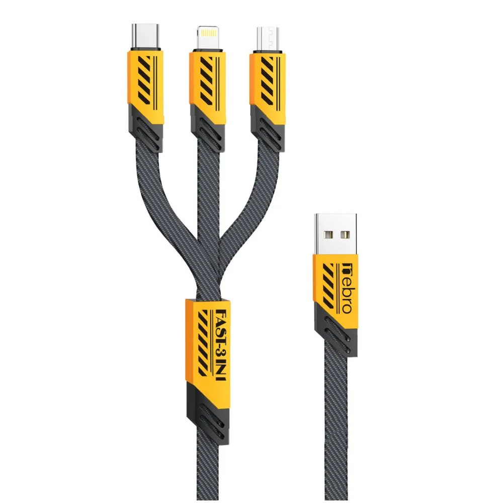 CABLE NEBRO WD-320 DATOS TRENZADO 3 EN 1 1.2M