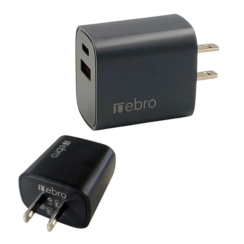 CARGADOR NEBRO CUBO DE CARGA VGA-051 USB-A A TIPO-C GRANEL 2 PUERTOS 12W