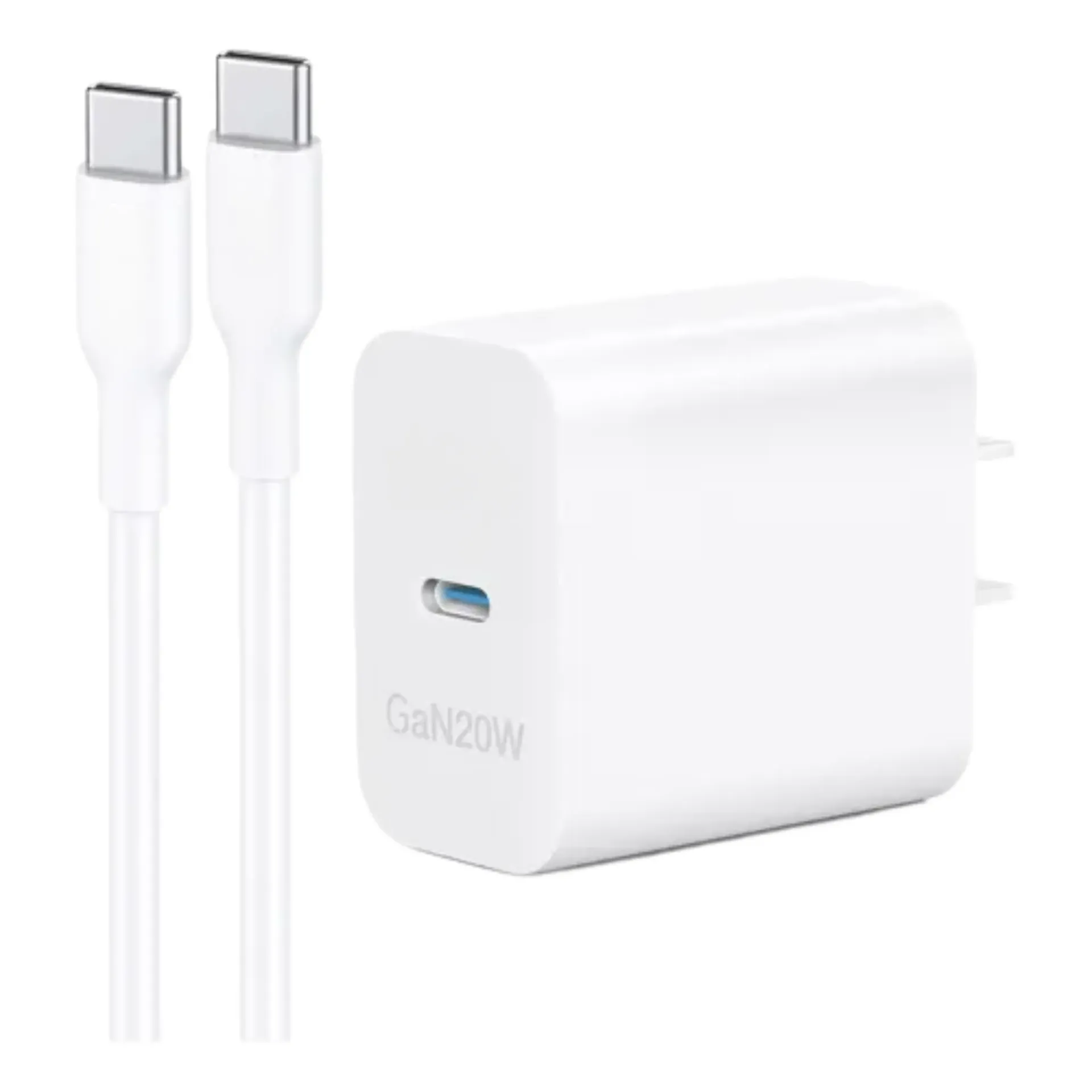 [123475] CARGADOR NEBRO VGA-052T COMBO GAN TIPO-C 20W (Blanco)